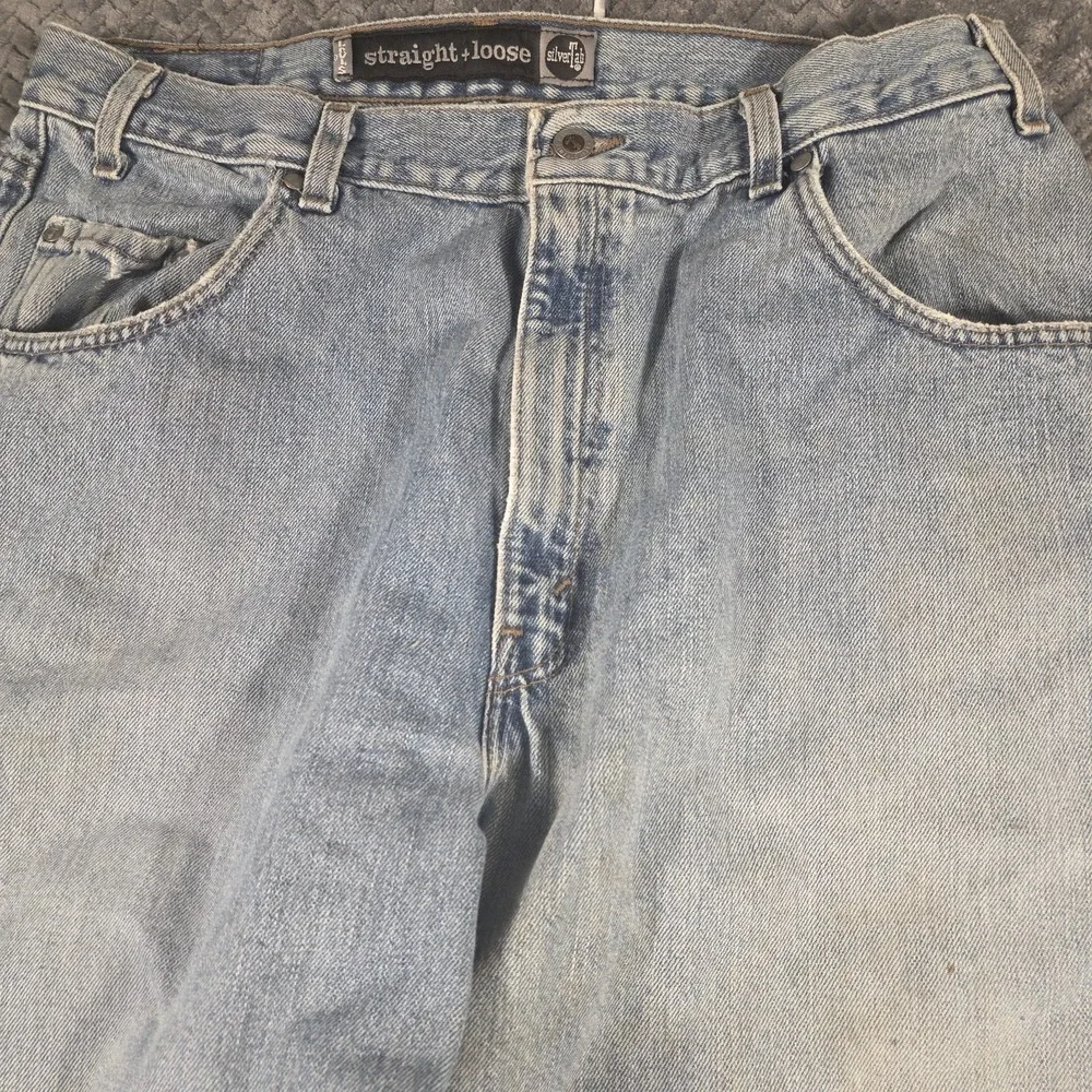 Vintage Y2K Levi's SilverTab Straight + Loose Jeans Men 36x34 USA Distressed